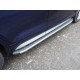 Пороги алюминиевые ТСС с накладкой серебристые для Audi Q5 2016-2023 артикул AUDIQ517-20SL