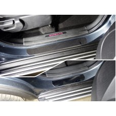 Накладки на пороги зеркальный лист 4 штуки для Kia Sorento 2012-2020