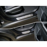 Накладки на пороги лист шлифованный надпись Sportage 4 шт для Kia Sportage 2019-2024