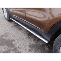 Пороги труба овальная с проступью 75х42 мм для Kia Sportage 2019-2024