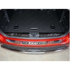 Накладка на задний бампер зеркальный лист надписьXRay для Lada XRay 2016-2022
