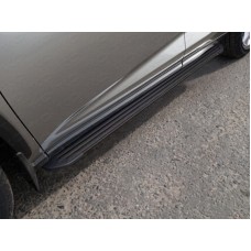 Пороги алюминиевые Slim Line Black для Lexus NX 2017-2021