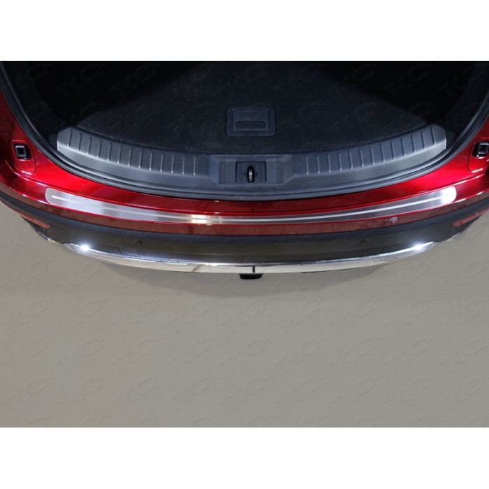 Накладка на задний бампер лист шлифованный с полосой для Mazda CX-9 2017-2023 артикул MAZCX917-08