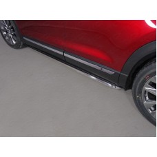 Пороги с площадкой нержавеющий лист 42 мм для Mazda CX-9 2017-2023