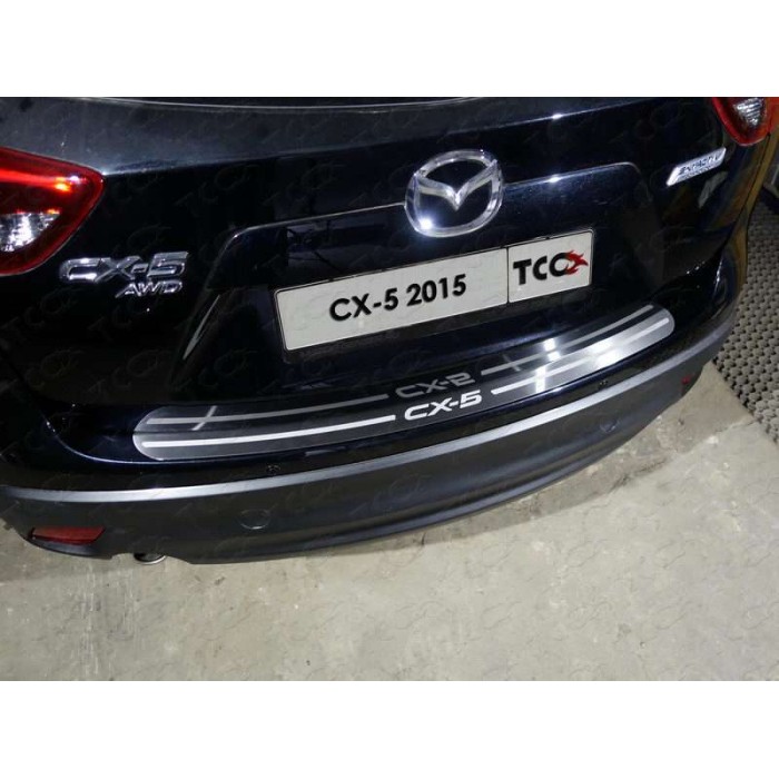 Накладка на задний бампер лист шлифованный надпись CX-5 для Mazda CX-5 2015-2023 артикул MAZCX515-33