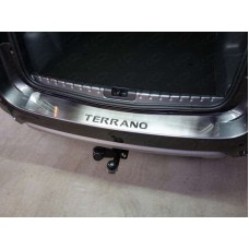 Накладка на задний бампер с надписью Terrano шлифованный лист для Nissan Terrano 2014-2023