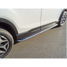 Пороги с площадкой нержавеющий лист 60 мм для Subaru Forester SK 2018-2023