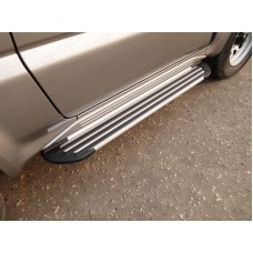 Пороги алюминиевые Slim Line Silver для Suzuki Jimny 2002-2011