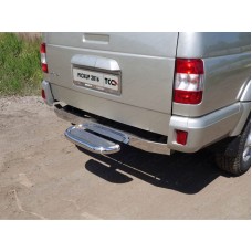 Защита задняя со ступенькой нержавещий лист 60 мм под фаркоп  для УАЗ Патриот Пикап 2015-2023