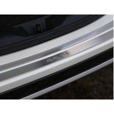 Накладка на задний бампер шлифованный лист надпись RAV4 для Toyota RAV4 2015-2019