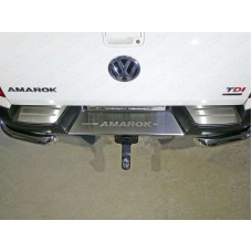 Накладка на задний бампер лист шлифованный надпись Amarok для Volkswagen Amarok 2016-2022