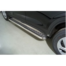 Пороги с площадкой алюминиевый лист 60,3 мм для Hyundai Creta 2021-2023