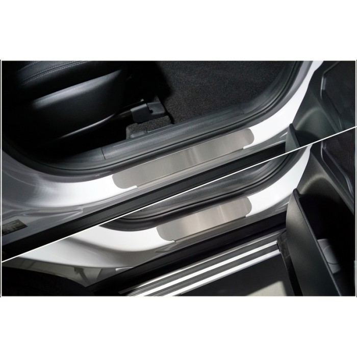 Накладки на пороги шлифованные 4 шт для Hyundai Santa Fe 2021-2023