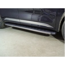 Пороги алюминиевые ТСС с накладкой серые 1920 мм на 2WD 2.0 для Exeed VX 2021-2023