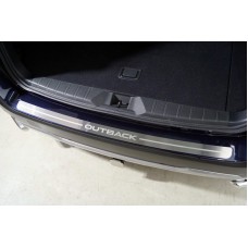 Накладка на задний бампер шлифованная с логотипом для Subaru Outback 2021-2022