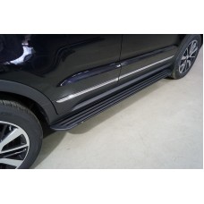 Пороги алюминиевые Slim Line Black 1720 мм на 2WD для Changan CS55 2022