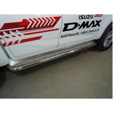 Пороги с площадкой алюминиевый лист 60,3 мм на 3.0 для Isuzu D-MAX 2019-2022