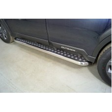 Пороги с площадкой алюминиевый лист 60,3 мм для Subaru Outback 2021-2023