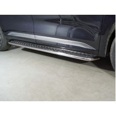Пороги с площадкой алюминиевый лист 42,4 мм на 2WD 2.0 для Exeed VX 2021-2023