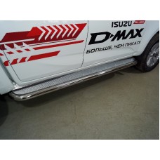 Пороги с площадкой нержавеющий лист 60,3 мм на 3.0 для Isuzu D-MAX 2019-2023