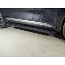 Пороги алюминиевые Slim Line Black 1920 мм на 2WD 2.0 для Exeed VX 2021-2023