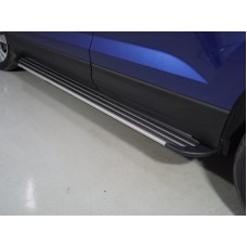 Пороги алюминиевые Slim Line Silver 1780 мм для Volkswagen Taos 2021-2023