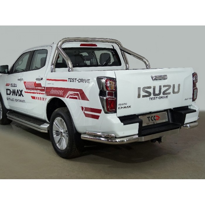Защита задняя двойные уголки 76,1-42,4 мм на 3.0 для Isuzu D-MAX 2019-2023