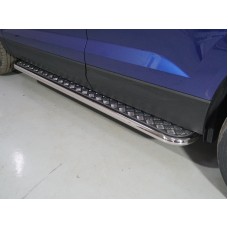 Пороги с площадкой алюминиевый лист 42,4 мм для Volkswagen Taos 2021-2023