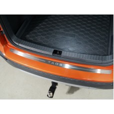 Накладка на задний бампер шлифованная с логотипом для Volkswagen Taos 2021-2023