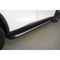 Пороги алюминиевые ТСС с накладкой серебристые1820 мм на 4WD 1.6 для Exeed TXL 2020-2023