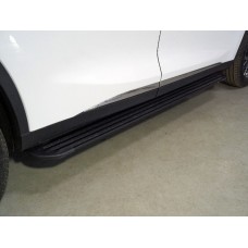 Пороги алюминиевые Slim Line Black 1820 мм на 4WD 1.6 для Exeed TXL 2020-2023