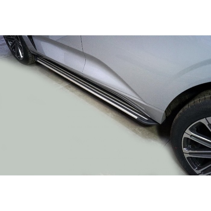 Пороги алюминиевые Slim Line Silver 1920 мм на 4WD 2.0 для Changan UNI-K 2020-2023