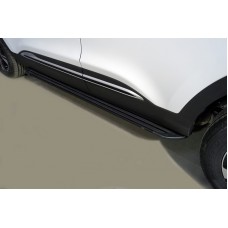 Пороги алюминиевые Slim Line Black 1720 мм для Chery Tiggo 4 pro 2020-2023
