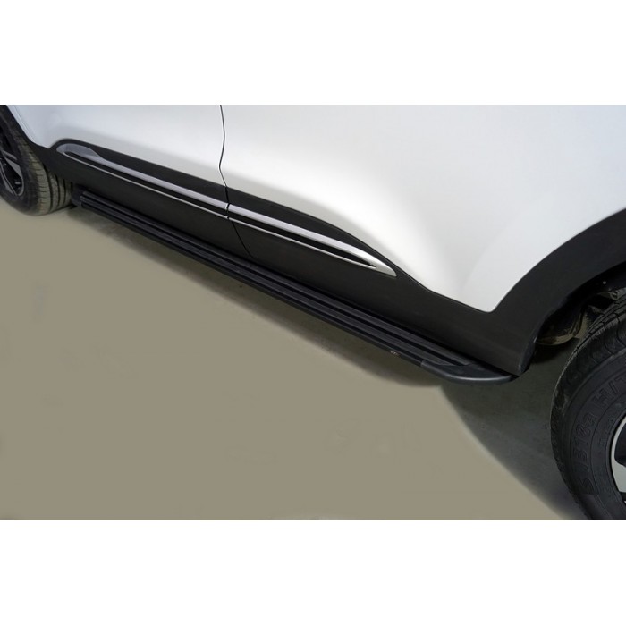 Пороги алюминиевые Slim Line Black 1720 мм для Chery Tiggo 4 pro 2020-2023