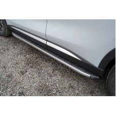 Пороги алюминиевые ТСС с накладкой серые на 4WD 2.0L для Exeed RX 2023-2024
