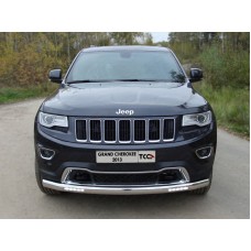 Защита передняя овальная с ДХО 75х42 мм для Jeep Grand Cherokee 2013-2017