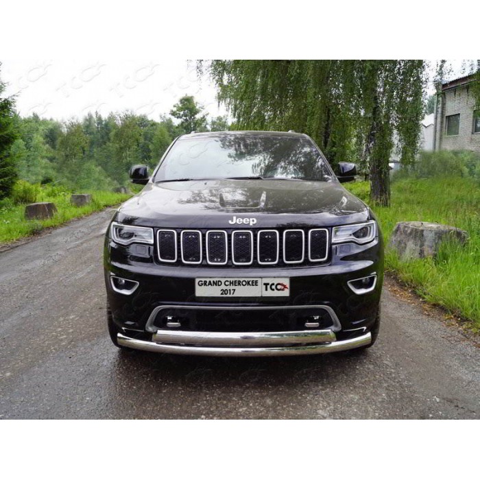 Защита передняя двойная 76-75 мм для Jeep Grand Cherokee 2017-2021