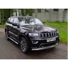 Защита передняя овальная длинная 75х42 мм для Jeep Grand Cherokee 2017-2021