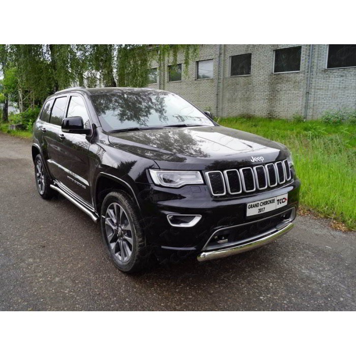 Защита передняя овальная короткая 75х42 мм для Jeep Grand Cherokee 2017-2021