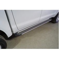 Пороги алюминиевые Slim Line Silver 1920 мм на 4WD 2.4T МКПП для JAC T8 Pro 2023-2024