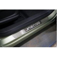 Накладки на пороги шлифованные с логотипом 2 шт на 2WD 1.6T для Jaecoo J7 2023-2024