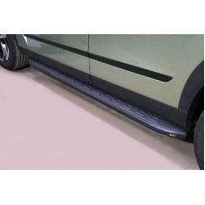 Пороги алюминиевые ТСС с накладкой чёрные на 2WD 1.6T для Jaecoo J7 2023-2024