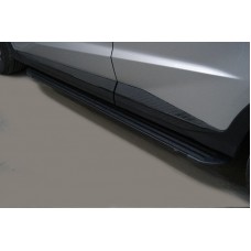 Пороги алюминиевые Slim Line Black 1720 мм для Jetour X70 Plus 2023-2024