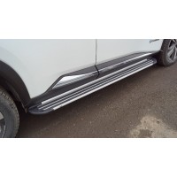 Пороги алюминиевые Slim Line Silver на 4WD для Nissan X-Trail T33 2023-2024