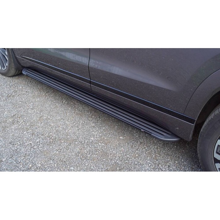 Пороги алюминиевые Slim Line Black на 4WD 2.0L для Jaecoo J8 2024-2025