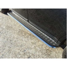 Пороги с площадкой алюминиевый лист 60 мм для Ford Edge 2013-2015