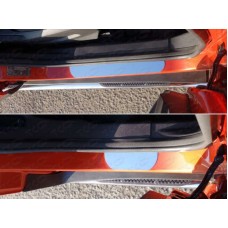 Накладки на пороги c надписью зеркальныйлист для Ford EcoSport 2014-2018