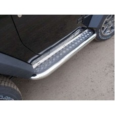 Пороги с площадкой алюминиевый лист 76 мм  для Jeep Wrangler 3D 2010-2018