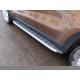 Пороги алюминиевые ТСС с накладкой серебристые для Kia Sportage 2016-2018 артикул KIASPORT16-16SL