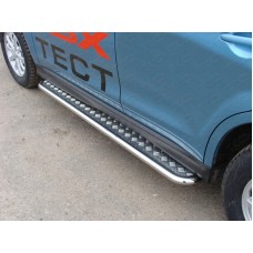 Пороги с площадкой алюминиевый лист 42 мм для Mitsubishi ASX 2010-2016